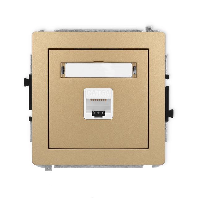 DECO Mechanizm gniazda komputerowego pojedynczego 1xRJ45, kat. 6A, 8-stykowy złoty metalik