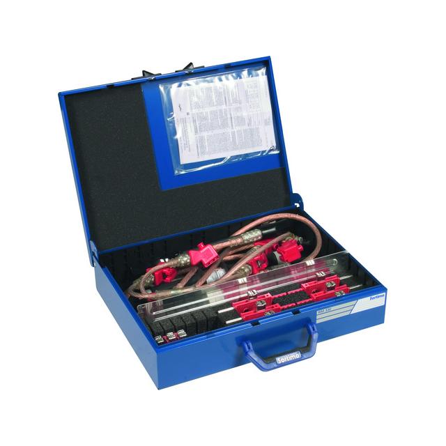 Komplet uziemiaczy typ VI w kufrze z blachy stalowej