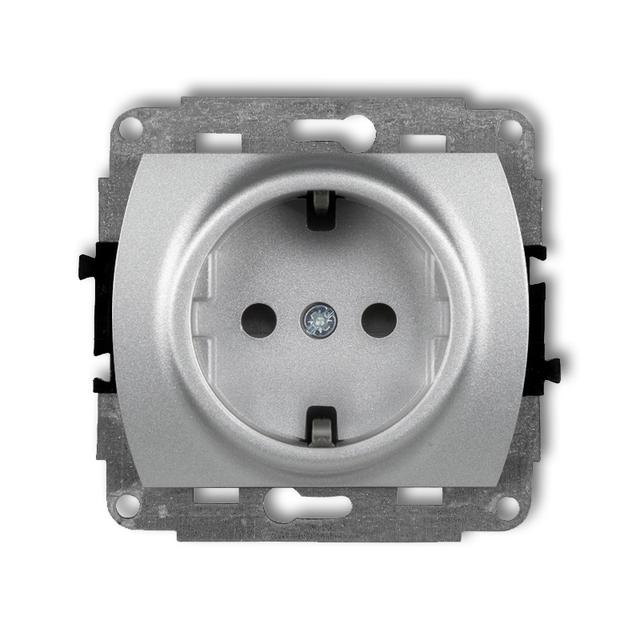 TREND Mechanizm gniazda pojedynczego z uziemieniem SCHUKO 2P+Z (przesłony torów prądowych) srebrny m