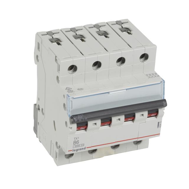 WYŁĄCZNIK NADPRĄDOWY S 304 4P B 6A 6000A SERII TX3, Legrand