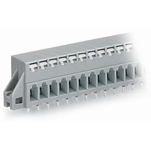 listwa przepustowa do p. drukowanych 16-bieg. szara raster 5 mm