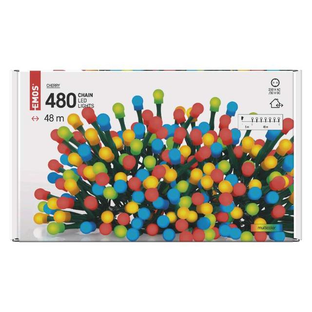 Lampki choinkowe kulki 480LED 48m multokolor IP44 timer D5AM07 EMOS