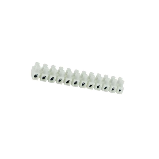 Listwa zaciskowa gwintowa 12‑torowa 2,5mm2 poliamidowa PA66 z podkładką biała LPA12‑2,5 89092110 SIMET