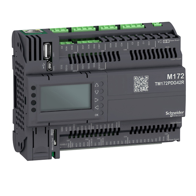 Sterownik PLC HVAC M172 12xDI 12xAI 12xDO 6xAO 2xModbus SL CANModbus TCP BACNet TM172PDG42R Schneider