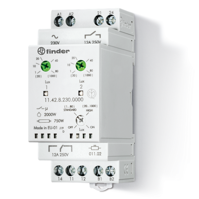 Modułowy przekaźnik zmierzchowy serii 11: 1P + 1Z 12A 230V AC 11.42.8.230.0000 /5szt./ FINDER