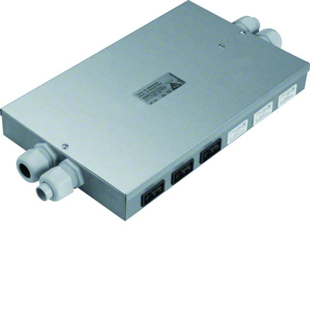 tehalit.SPW Rozdzielacz podłogowy płaski Wieland 6 gn czarnych / 6 gn białych SPWG669010 HAGER