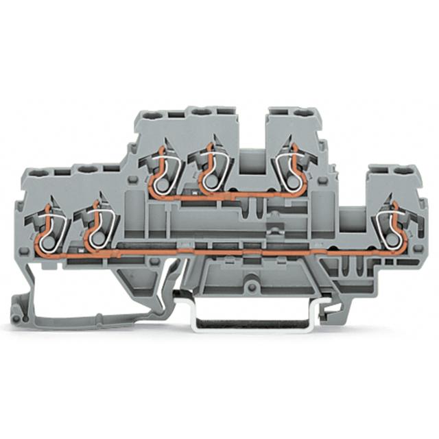 Złączka dwupiętrowa N / L 3-przewodowa 2,5mm2 szara /50szt./ 870-532 WAGO