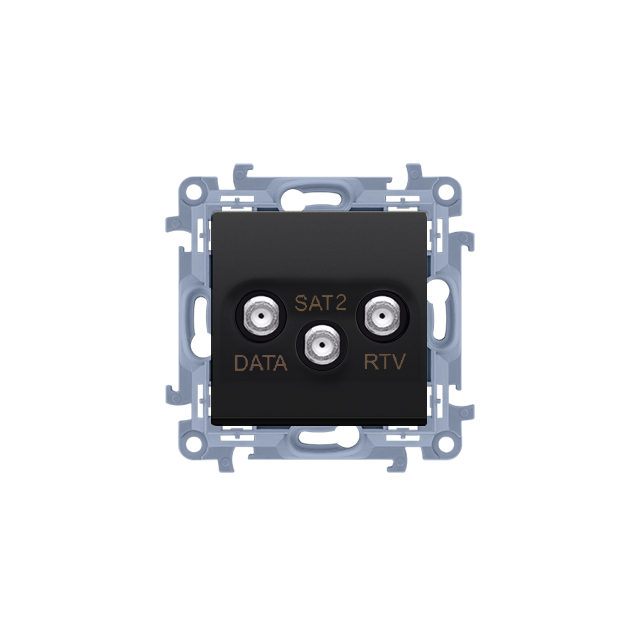 Simon 10 Gniazdo antenowe końcowe RTV-DATA-SAT 1x wejście: 5÷2400 MHz czarny