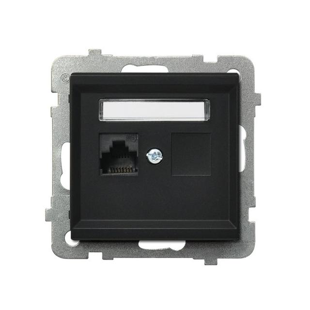 SONATA Gniazdo komputerowe pojedyncze, kat. 5e MMC - kolor czarny metalik