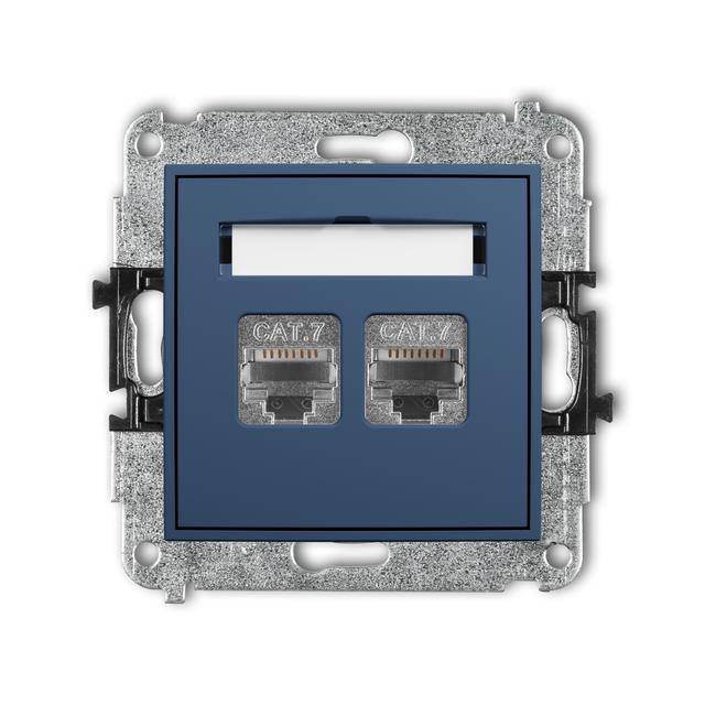 ICON Mechanizm gniazda komputerowego podwójnego 2xRJ45, kat. 7, ekranowany, 8-stykowy navy blue