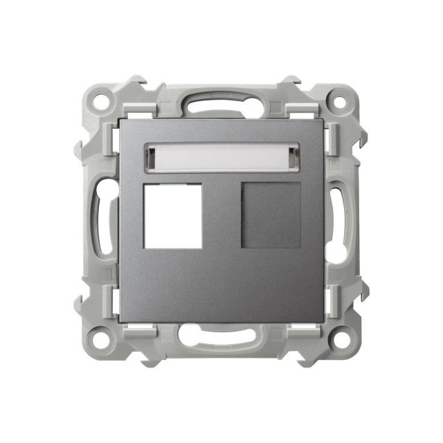 SZAFIR Obudowa gniazda pojedynczego typu Keystone prosta - kolor szary mat