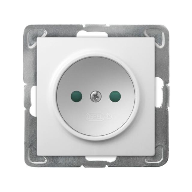 IMPRESJA Gniazdo pojedyncze z przesłonami torów prądowych - kolor biały