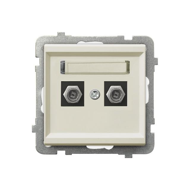 SONATA Gniazdo antenowe typu F podwójne - kolor ecru