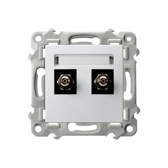 SZAFIR Gniazdo ekwipotencjalne podwójne - kolor biały