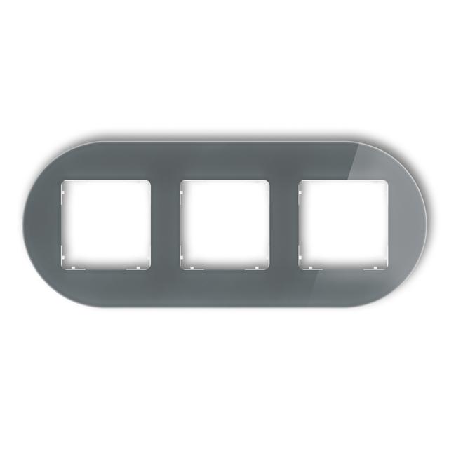 ICON Ramka uniwersalna potrójna okrągła - efekt szkła (ramka: grafitowa; spód: biały) grafitowy