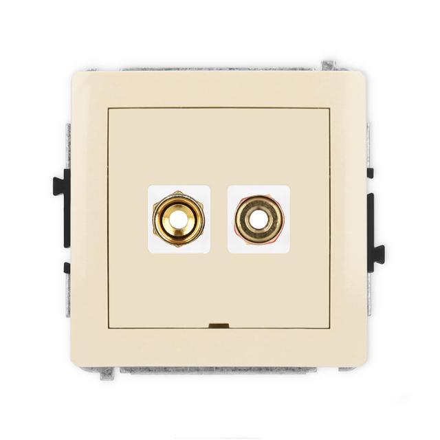 DECO Mechanizm gniazda głośnikowego pojedynczego, bez pola opisowego (typu banan - czerwony i czarny