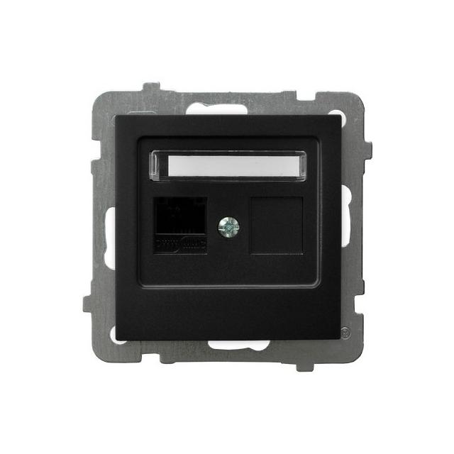 AS Gniazdo komputerowe pojedyncze, kat. 5e MMC - kolor czarny metalik
