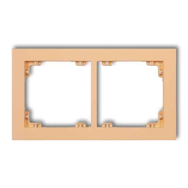 DECO Ramka uniwerstalna podwójna z tworzywa DECO Pastel Matt brzoskwiniowy
