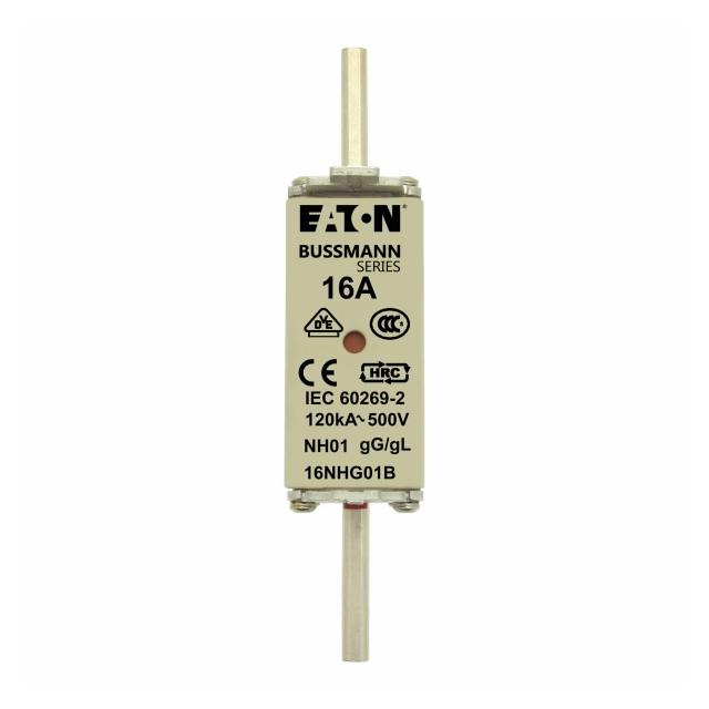 NH FUSE 16A 500V GG/GL SIZE 01 Wkładka NH01 16A 500V GL/GG podwójny wskaźnik 16NHG01B EATON