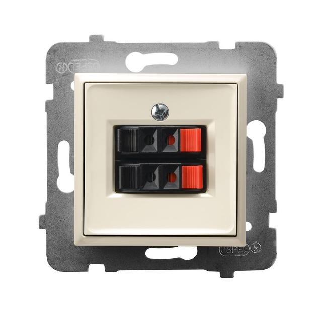 ARIA Gniazdo głośnikowe podwójne - kolor ecru