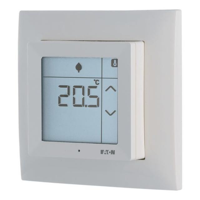 CPAD-00/198 Termostat z wyświetlaczem LCD biały typu Pure z ramką 187712 EATON