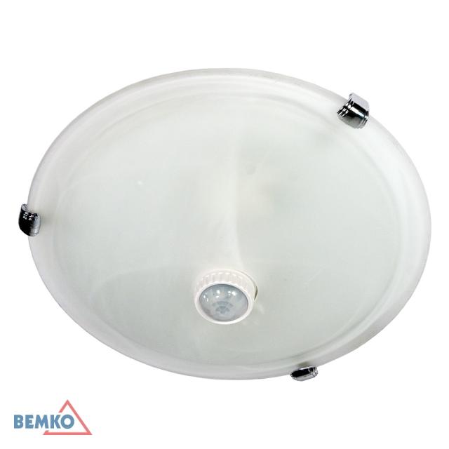 PLAFONIERA TAZAN Z CZUJ. PODCZER. 2X40W E27 IP20 FI-40 SZKŁO+STAL