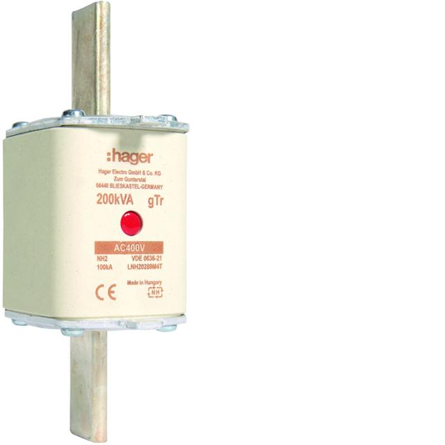 Wkładka bezp. nożowa NH2 wsk.podw. uchwyt nieiz. gTr 289A 400VAC LNH20289M4T HAGER