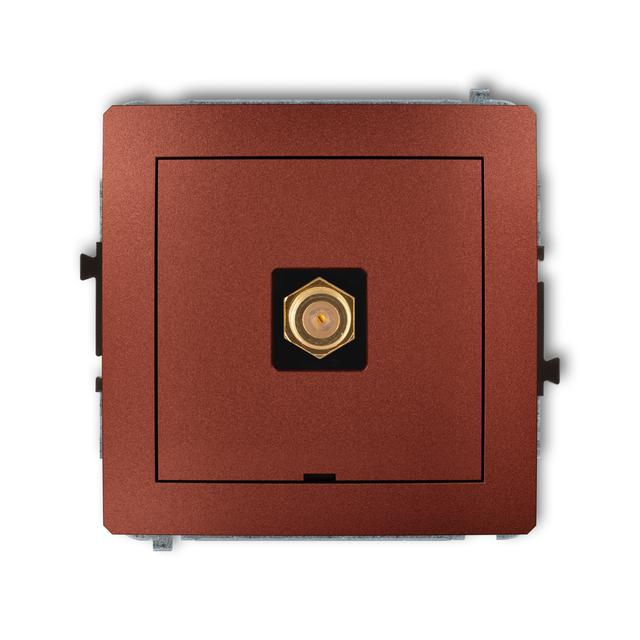 DECO Mechanizm gniazda antenowego pojedynczego typu F (SAT) pozłacany, bez pola opisowego brązowy me