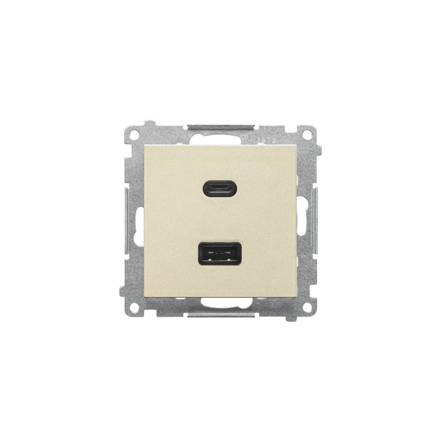 Simon 55 Ładowarka USB C+A 30W 230V szampański mat TEC2CAQ.01/144 KONTAKT