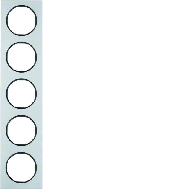 BERKER R.3 Ramka pięciokrotna aluminium/czarny 10152284 HAGER