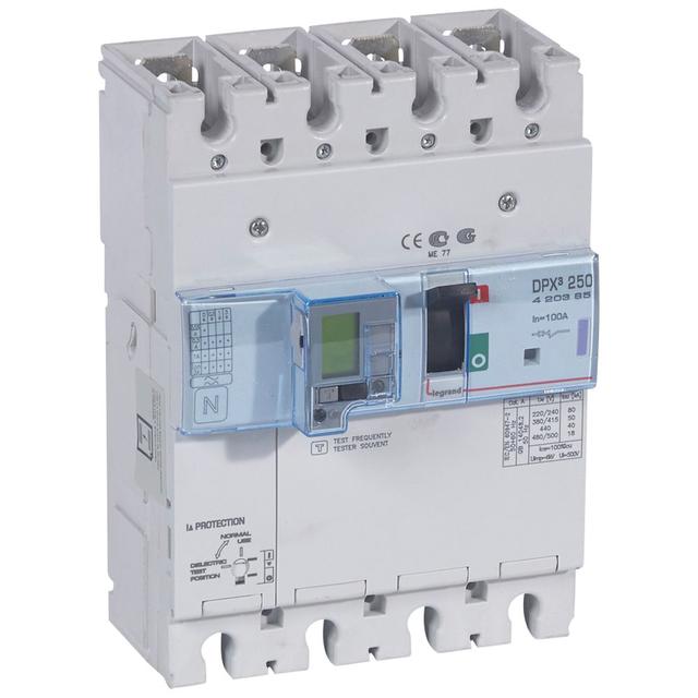Wyłącznik DPX3 250 El Z Zab. R-Pr. 4P 100A 50Ka 420385 LEGRAND