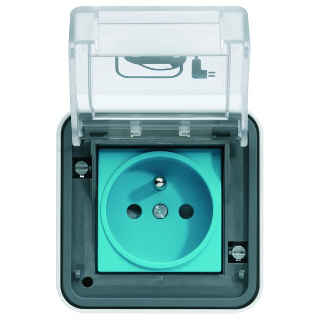 W.1 Gniazdo natynkowe do ładowania pojazdów elektrycznych IP55 szary XEV080 HAGER