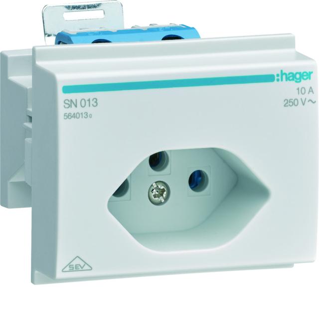 Gniazdo szwajcarskie na szynę TH35 250V SN013 HAGER
