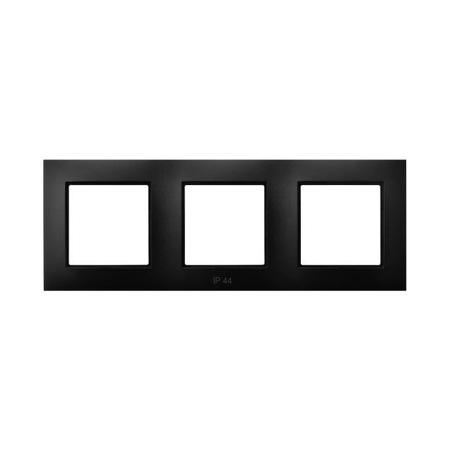 ARIA Ramka potrójna do łączników IP-44 - kolor czarny metalik