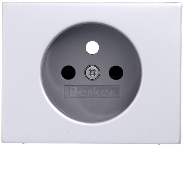 BERKER K.5 Płytka czołowa z przysłonami styków do gniazda z uziemieniem aluminium 3965757003 HAGER