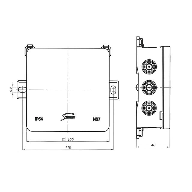 Puszka instalacyjna naścienna NS7 FASTBOX&HOOK brązowy