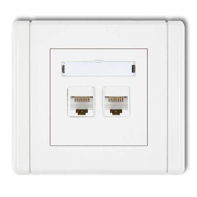 FLEXI Gniazdo komputerowe podwójne 2xRJ45, kat. 6, ekranowane, 8-stykowe biały FGK-6 KARLIK
