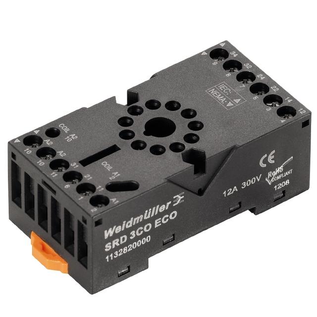 SRD ECO 3CO Podstawa przekaźnika, IP20, 3 zestyk przełączny , 12 A, złącze śrubowe /10szt./ 1132820000 WEIDMÜLLER