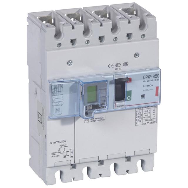 Wyłącznik DPX3 250 El+P Z Zab. R-Pr.4P 100A 36kA 420455 LEGRAND