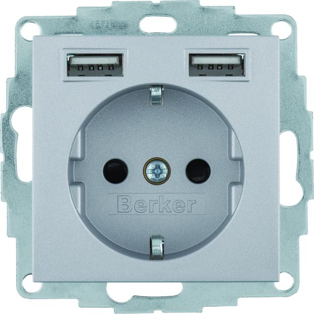 "B.x Gniazdo SCHUKO z gniazdem ładowania USB 2,4 A