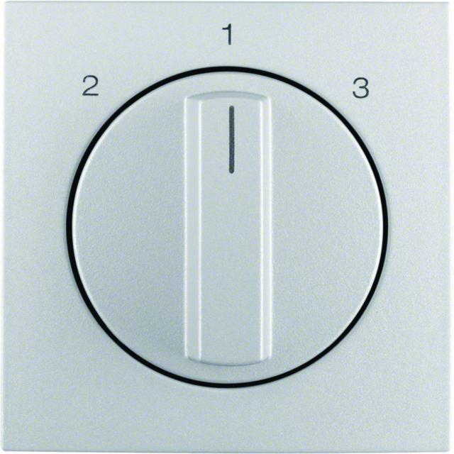 B.Kwadrat/B.7 Płytka czołowa z pokrętłem do ł. 3-poz. bez pozycji  0  alu mat
