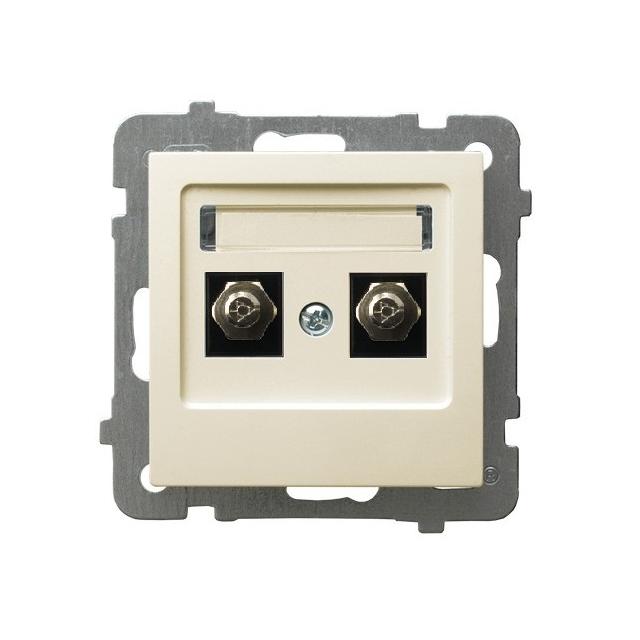 AS Gniazdo ekwipotencjalne podwójne - kolor ecru