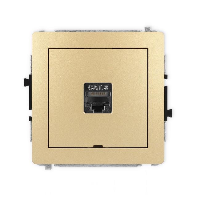 DECO Mechanizm gniazda komputerowego pojedynczego 1xRJ45, kat. 8, ekranowany, 8-stykowy, bez pola op