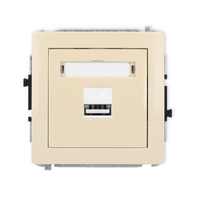 DECO Ładowarka USB pojedyncza USB A, 10W max., 5V, 2A beżowy 1DCUSB-3 KARLIK