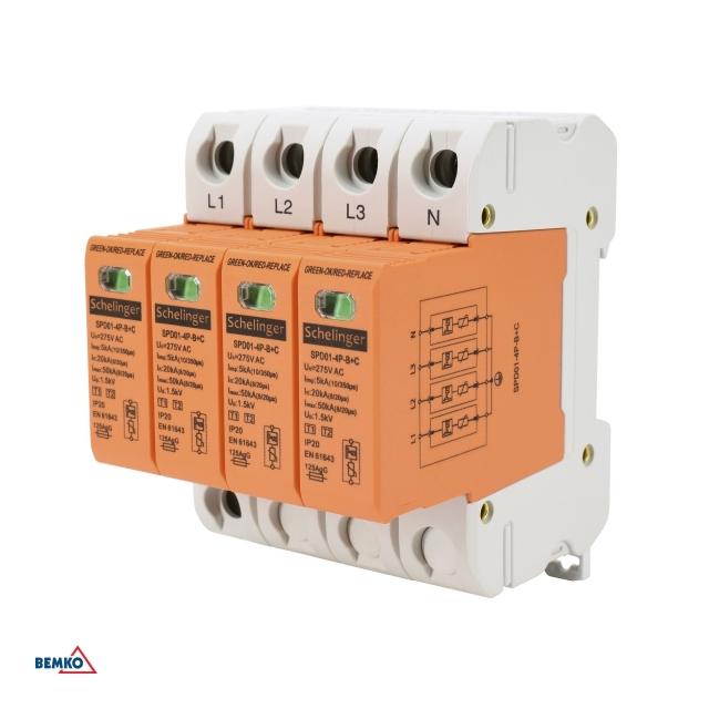 OCHRONNIK PRZEPIĘĆ 4P 5kA KLASA T1+T2 (B+C)  SCHELINGER