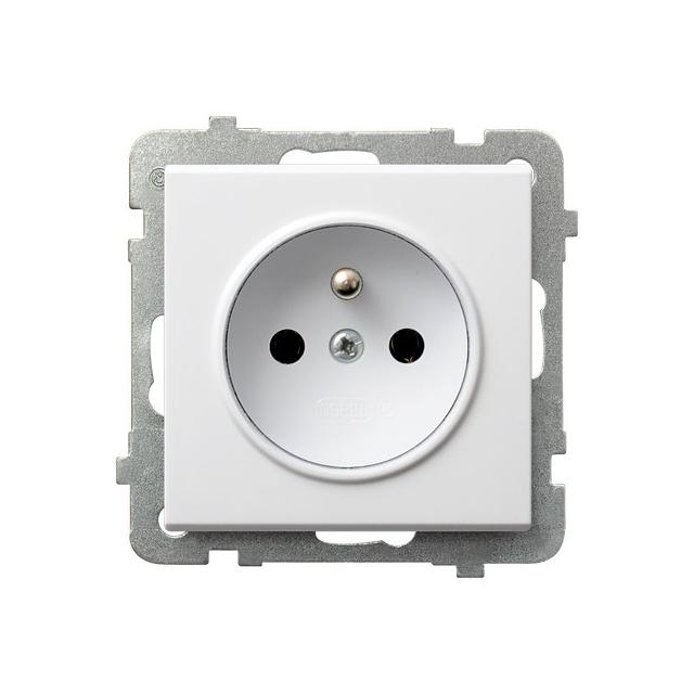 SONATA Gniazdo pojedyncze z uziemieniem - kolor biały