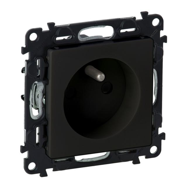 VALENA LIFE -  GNIAZDO 2  P+Z  Z PRZESŁONĄ CZARNY 16 A – 250 V~