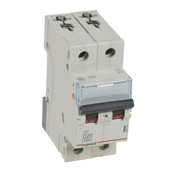 Wyłącznik Nadprądowy S 302 2P D20A 6kA TX3 403739 LEGRAND