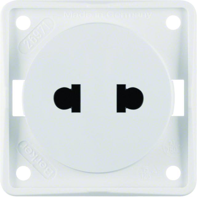 BERKER Integro Flow Gniazdo bez uziemienia Standard Euro-Amerykański biały 962572502 HAGER