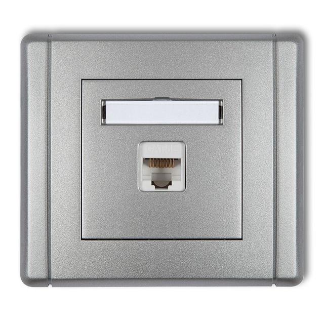 FLEXI Gniazdo komputerowe pojedyncze 1xRJ45, kat. 6, 8-stykowe srebrny metalik 7FGK-3 KARLIK
